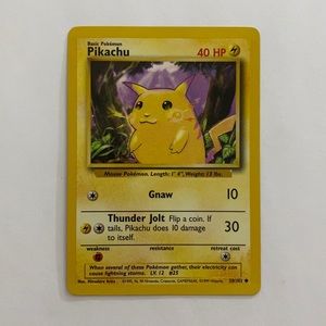 Authentic 1999 Pikachu Basic Card